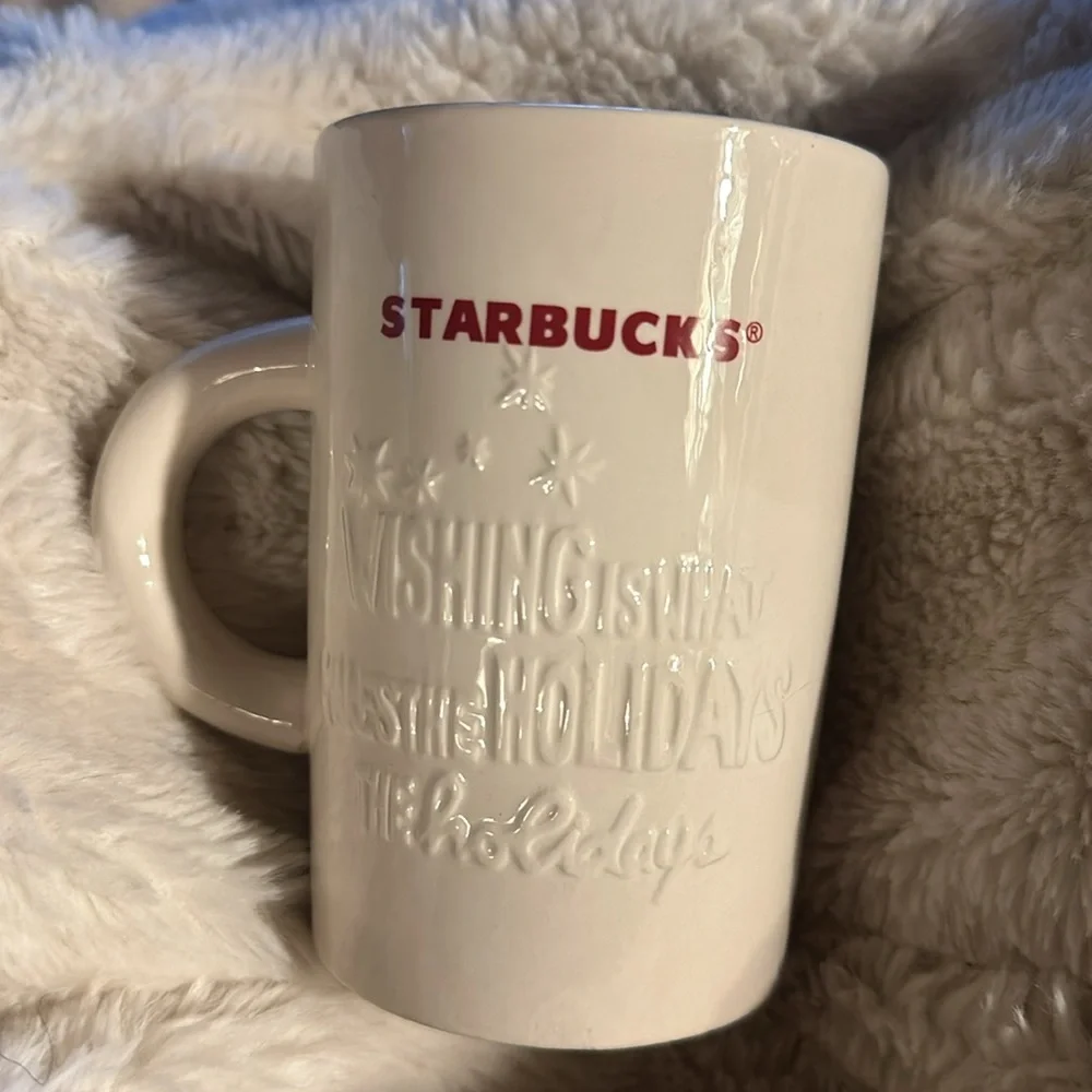 Rare Starbucks Ceramic 2010 “Wishing is What Makes the Holidays the Holidays”Mug
